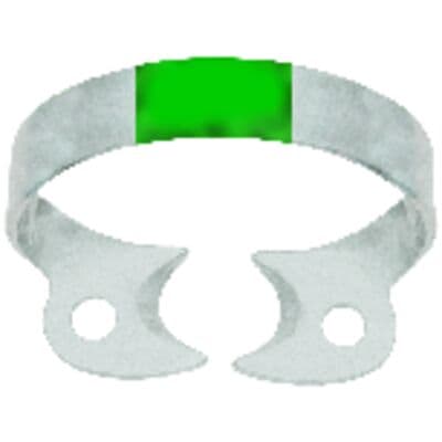 Hygenic Fiesta Color Coded Wingless Clamp #W2A, Green, Premolars/Upper Incisors, Matte Finish, 1/Pkg, H02795 thumbnail 9