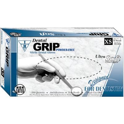 Dental Grip® White Nitrile Exam Gloves, Powder Free, Non-Sterile, Extra Small, Ambidextrous, 100/Box - Dental Grip® White Nitrile Gloves, 100/Box - Extra Small, 100/Box - Image 1