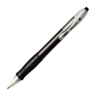 Bic Velocity Retractable Pens, Medium Point, Black Ink, Black Barrel, 12/Pkg, BIC VLG11BK - Bic Velocity Retractable Pens, Medium Point, 12/Pkg - Black Barrel, Black Ink - Image 1