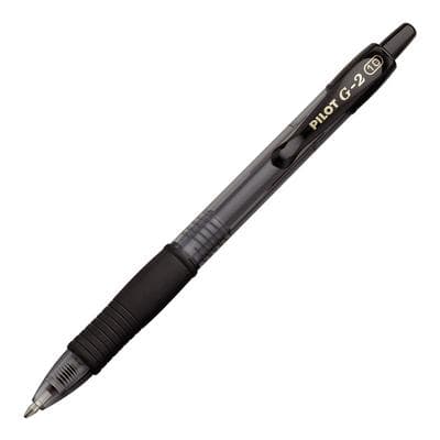 Pilot G2 Premium Retractable Gel Ink Pen, Refillable, Bold Point, Black Ink, Clear Barrel, 12/Box, PIL 31256 thumbnail 2