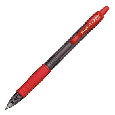 Pilot G2 Premium Retractable Gel Ink Pen, Red Ink, Bold 1.0mm Point, Clear Barrel, 12/Box, PIL 31258 thumbnail 2
