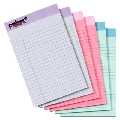 Prism Plus Colored Paper Pads, Assorted Colors, 5" x 8" Jr. Legal, 50 Sheets, 6/Pkg, TOP 63016 - Prism Plus Colored Paper Pads – Assorted Colors, 6/Pkg - 5" x 8" Jr. Legal - Image 1