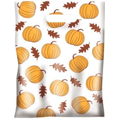 Scatter Print Autumn Supply Bags, 7-1/2" W x 10" H, 100/Pkg - Pumpkins/Leaves - Scatter Print Autumn Supply Bags, 7-1/2" W x 10" H, 100/Pkg - Pumpkins/Leaves - Image 1