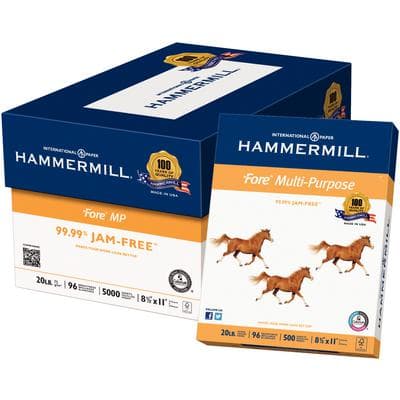 Hammermill Fore Multipurpose Paper, 8.5 x 11, 20 lb, 96 Brightness, White, 5000 Sheets/Carton (10 Reams), HAM 10326-7 thumbnail 2