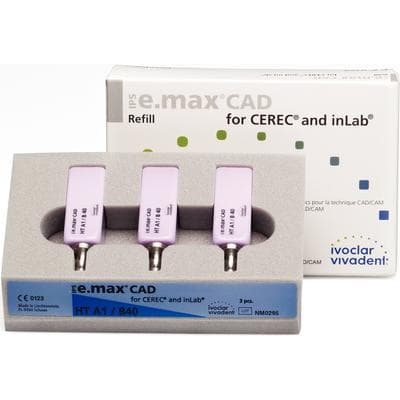 IPS e.max CAD HT B40 for CEREC/inLab, Shade A1, Lithium Disilicate Milling Blocks, 3/Pack thumbnail 11