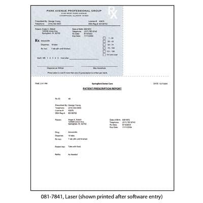 Indiana Laser Prescription Blanks, 1-Part, 8.5" x 11" Overall (5.5" x 4.25" Detached), White, 100/Pkg - Indiana Laser Prescription Blanks – 8 1/2" W x 11" H (Overall), 5 1/2" W x 4 1/4" H (Detached), 100/Pkg - Indiana Laser Prescription Blanks – 8-1/2 W x 11 H (Overall), 5-1/2 W x 4-1/4 H (Detached), 100/Pkg - Image 1