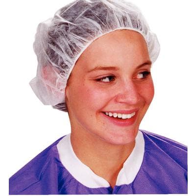 ValuMax White Round Bouffant Caps, 24" Stretched Diameter, Latex-Free, Non-Sterile, 100/Box thumbnail 3