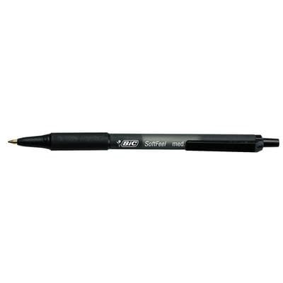 BIC Soft Feel Retractable Ballpoint Pen, Medium Point 1mm, Blue Ink, Blue Barrel, 12 Pens per Box (SCSM11BE) thumbnail 2