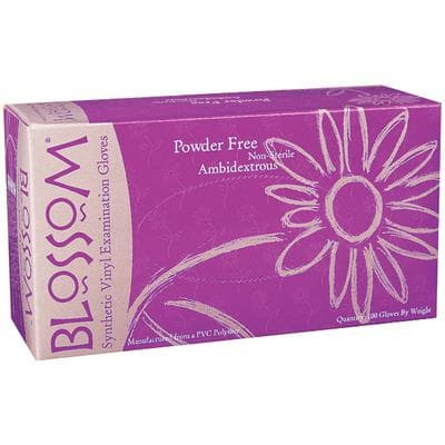 Blossom PF Synthetic/Vinyl Exam Gloves, Powder Free, Latex Free, Non-Sterile, Small, White, Ambidextrous, 100/Box thumbnail 3