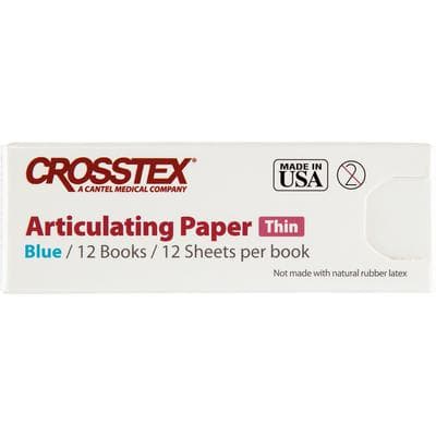 Crosstex Thin Blue Articulating Paper, 0.0028" (71 Microns), 12 Books of 12 Sheets (144 Sheets/Box) thumbnail 13