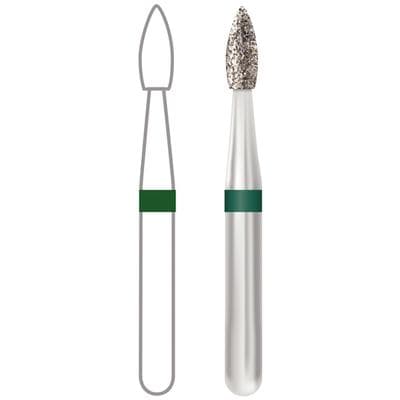 Midwest Once Sterile Diamond Bur, Friction Grip, Coarse, Football Shape, #368-016C, 1.6 mm Diameter, 3.3 mm Length, 25/Pk, 1368016C thumbnail 13