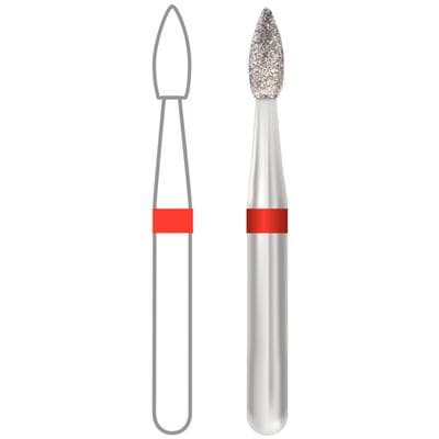 Midwest Once Sterile Diamond Bur, Friction Grip, Fine Grit, Football Shape, 368-016F, 1.6 mm Diameter, 3.25 mm Length, 25/Pk, 1368016F thumbnail 12