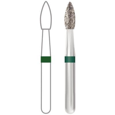 Midwest Once Sterile Diamond Bur 368-018C, Coarse Grit, Football Shape, Friction Grip, 25/Pk, 1368018C thumbnail 5