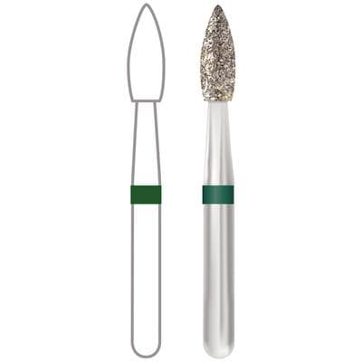 Midwest ONCE Sterile Diamond Burs 368-020C, Coarse Grit, Football Shape, Friction Grip, 25/Pk, 1368020C thumbnail 5