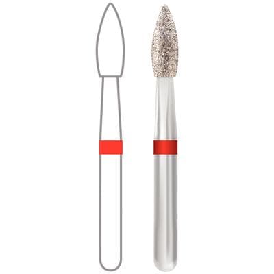 Midwest Once Sterile Diamond Bur, Fine Grit, Football Shape, Friction Grip, #368-020F, 2.0mm Diameter, 4.7mm Length, 25/Pk, 1368020F thumbnail 12