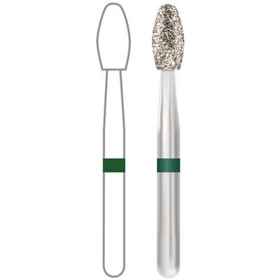 Midwest ONCE Single-Use Diamond Bur FG 379-023C, Coarse Grit, Egg/Football Shape, 2.3 mm Diameter, 4.25 mm Length, Sterile, 25/Pk, 1379023C thumbnail 13