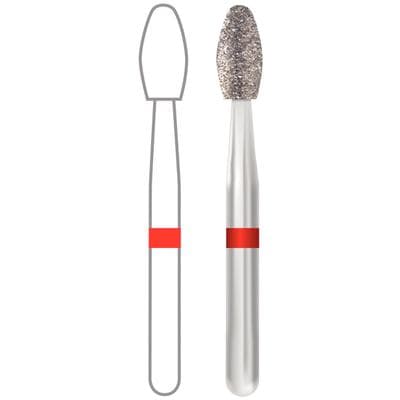 Midwest Once Single-Use Diamond Bur, FG, Fine Grit, Egg/Football Shape, #379-023F, 25/Pkg, 1379023F thumbnail 13