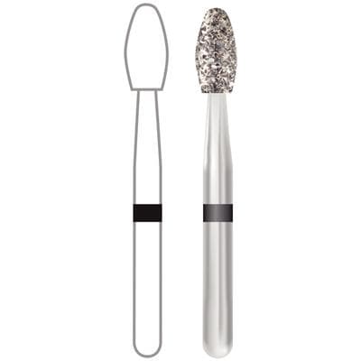 Midwest ONCE Sterile FG Diamond Bur, Super Coarse, Egg/Football Shape, #379-023SC, 2.3 mm Diameter, 4.25 mm Length, 25/Pk, 1379023SC thumbnail 13