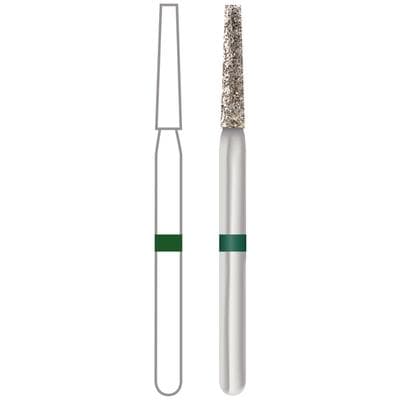Midwest ONCE Sterile Diamond Bur 847-014C, Coarse, Taper Flat End, Friction Grip, 1.4mm Diameter, 8.0mm Length, 25/Pk, 1847014C thumbnail 5