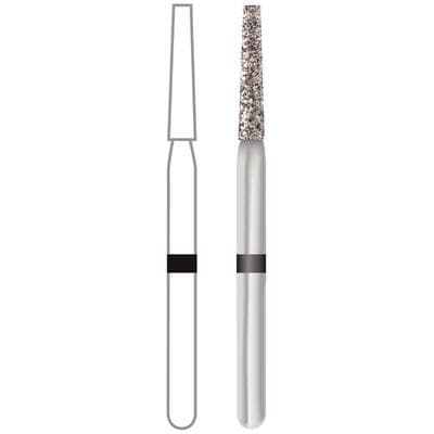 Midwest ONCE Sterile Diamond Bur 847-014SC, Super Coarse, Taper Flat End, Friction Grip, 1.4mm Diameter, 8.0mm Length, 25/Pk, 1847014SC thumbnail 4