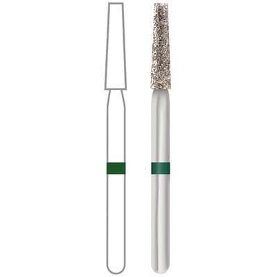 Midwest Once Sterile Single-Use Diamond Bur, FG, Coarse, Taper Flat End, #847-016C, 1.6 mm Diameter, 8.0 mm Length, 25/Pk, 1847016C thumbnail 12