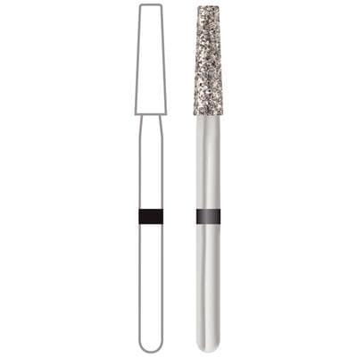 Midwest Once Single Use Diamond Bur – FG, Super Coarse, Taper Modified Flat End, #847KR-018, 1.8 mm Diameter, 8.0 mm Length, 25/Pkg thumbnail 12