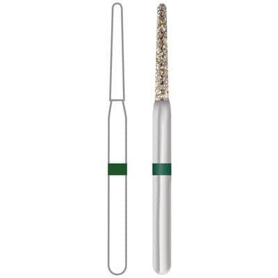 Midwest ONCE Sterile Diamond Bur 850-012C, Coarse, Taper Round End, Friction Grip, 1.2 mm Diameter, 10.0 mm Length, 25/Pk, 1850012C thumbnail 12