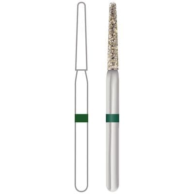 Midwest ONCE Sterile Diamond Bur 850-014C, Coarse, Taper Round End, Friction Grip, 1.4 mm Diameter, 10.0 mm Length, 25/Pk, 1850014C thumbnail 12