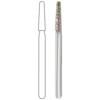 Midwest Once Sterile Single-Use Diamond Bur, #856-016M, Medium Grit, Taper Round End, Friction Grip, 1.6 mm Diameter, 8.0 mm Length, 25/Pkg, 1856016M thumbnail 11