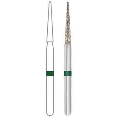 Midwest Once Single Use Diamond Bur – FG, Coarse, Needle, #859/014, 1.4 mm Diameter, 10.0 mm Length, 25/Pkg, 1859014C thumbnail 12