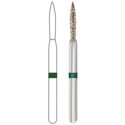 Midwest Once Single Use Diamond Bur – FG, Coarse, Flame, #862/010, 1.0 mm Diameter, 8.0 mm Length, 25/Pkg, 1862010C thumbnail 14