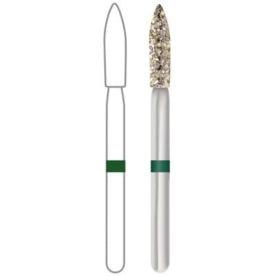 Midwest ONCE Sterile Diamond Bur 862-016C, Coarse, Flame, Friction Grip, 1.6 mm Diameter, 8.0 mm Length, 25/Pk, 1862016C thumbnail 5