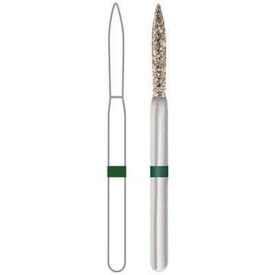 Midwest Once Single Use Diamond Bur – FG, Coarse, Flame, #863/012, 1.2 mm Diameter, 10.0 mm Length, 25/Pkg, 1863012C thumbnail 12