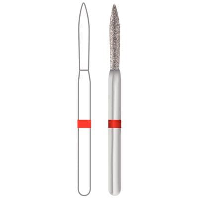 Midwest Once Sterile Single-Use Diamond Bur, FG, Fine Grit, Flame Shape, #863-012F, 1.2 mm Diameter, 10.0 mm Length, 25/Pkg, 1863012F thumbnail 5