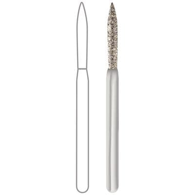 Midwest Once Single Use Diamond Bur – FG, Medium, Flame, #863-012, 1.2 mm Diameter, 10.0 mm Length, 25/Pkg, 1863012M thumbnail 5