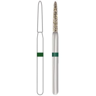 Midwest ONCE Sterile Diamond Bur 879K-012C, Coarse, Taper Modified Bevel, Friction Grip, 1.2mm Diameter, 9.5mm Length, 25/Pk, 1879K012C thumbnail 5