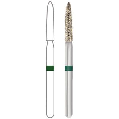 Midwest Once Single Use Diamond Bur, FG, Coarse, Cone, Taper Modified Bevel End, #879K-014, 1.4 mm Diameter, 10.0 mm Length, 25/Pkg, 1879K014C thumbnail 5