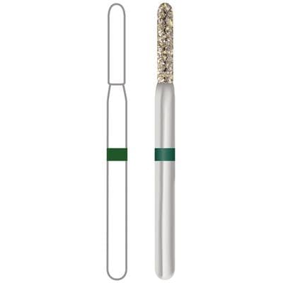 Midwest Once Single-Use Diamond Bur, FG, Coarse, Cylinder Round End, #881-012C, 1.2 mm Diameter, 7.0 mm Length, 25/Pk, 1881012C thumbnail 5