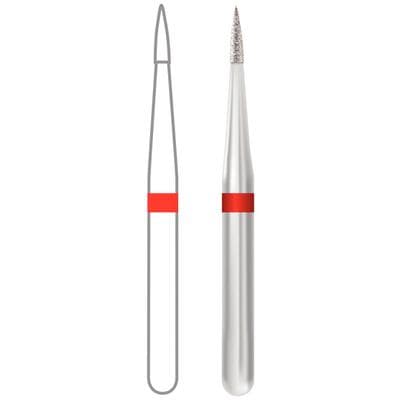 Midwest Once Single Use Diamond Bur – FG, Fine, Flame, 0.9 mm Diameter, 3.0 mm Length, 25/Pkg, #889S-009F (1889S009F) thumbnail 4