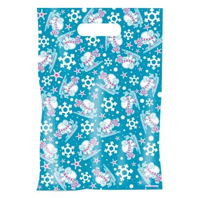 Scatter Print Holiday Supply Bags, 7-1/2" W x 10" H, 100/Pkg - Skiing Tooth - Scatter Print Holiday Supply Bags, 7-1/2" W x 10" H, 100/Pkg - Skiing Tooth - Image 1
