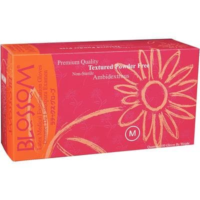 Blossom Latex Exam Gloves, Medium, Powder-Free, Textured, Non-Sterile, Ambidextrous, White, 100/Box, 6227 thumbnail 11