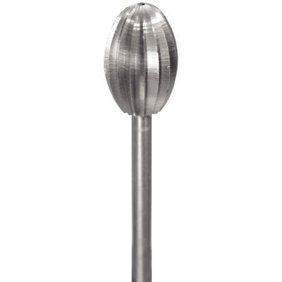 Vul-Crylic Carbide Bur, Size 4 - Egg (Football) Shape, Handpiece (HP), 3/32" (2.35 mm) Shank, 1/Pkg - Vul-Crylic Burs, Size 4 - Egg, HP, 3/32" (2.35 mm) Shank - Image 1