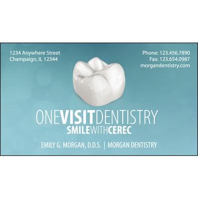CEREC Business Cards, Full Color Both Sides, 3.5" x 2", 500/Pkg - CEREC Business Card, Full Color Design Both Sides, 3-1/2" W x 2" W, 500/Pkg - Card - Image 1