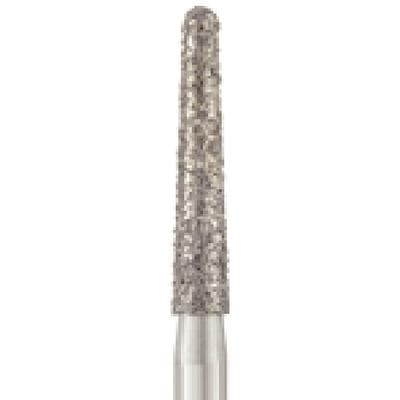 Patterson® Disposable Diamond Bur, FG, Coarse, Green Ring, Round End Taper, #856L-018C, 1.8 mm Diameter, 9.0 mm Length, 25/Pkg - Patterson® Disposable Diamonds – FG, Coarse, Green, Round End Taper, 25/Pkg - # 856L-018C, 1.8 mm Diameter, 9.0 mm Length - Image 1