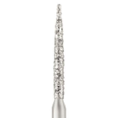 Patterson® Disposable Diamond Bur, FG, Coarse, Green Ring, Flame Shape, 1.2 mm Diameter, 10.0 mm Length, 25/Pkg, #863-012C - Patterson® Disposable Diamonds – FG, Coarse, Green, Flame, 25/Pkg - # 863-012C, 1.2 mm Diameter, 10.0 mm Length - Image 1