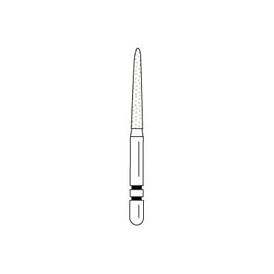 Two Striper Gold-Plated Curettage (GCP) Diamond Bur, FG, 252.SC, Medium, Blue Ring, 1.8 mm Major/0.4 mm Minor Diameter, 10 mm Length, 5/Pk, 2015607 thumbnail 15
