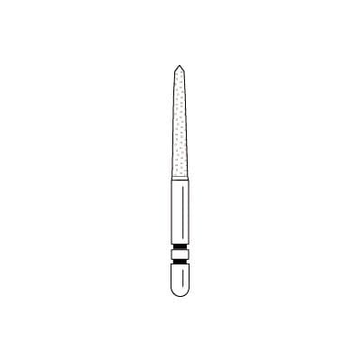 Two Striper Gold-Plated Curettage (GCP) Diamond Bur, FG, Medium, Cone Beveled End, 253.SC, 1.8 mm Major/0.4 mm Minor Diameter, 10 mm Length, Blue Ring, 5/Pk, 2015613 thumbnail 11