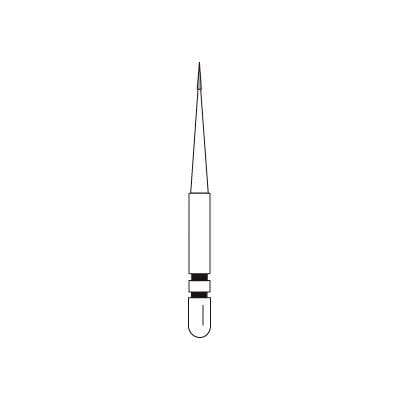 Two Striper MFS Finishing Diamond Bur FG, #201, MF2 Extra Fine (20 micron), Flame/Needle, 0.6 mm Major/0.2 mm Minor Diameter, Pink Ring, 5/Pkg, 2015854 thumbnail 10