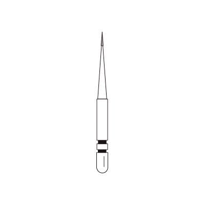 Two Striper MFS Finishing Diamond Bur FG, #201, MF3 Ultra Fine (10 micron), Flame/Needle, 0.6 mm Major/0.2 mm Minor Diameter, 5/Pkg, 2015855 thumbnail 8