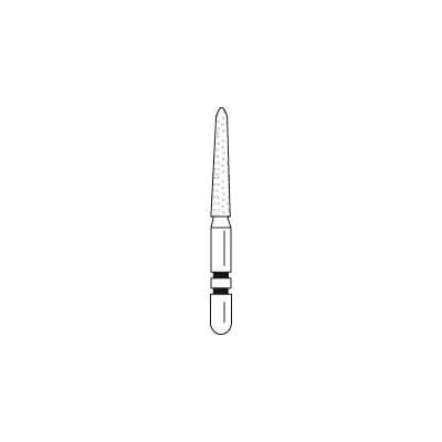 Premier Two Striper ShortCut Gold-Plated Curettage Diamond Bur, Friction Grip Short Shank, Medium Grit, Cone Beveled End, #252.SB S, 5/Pkg, 2015920 thumbnail 8